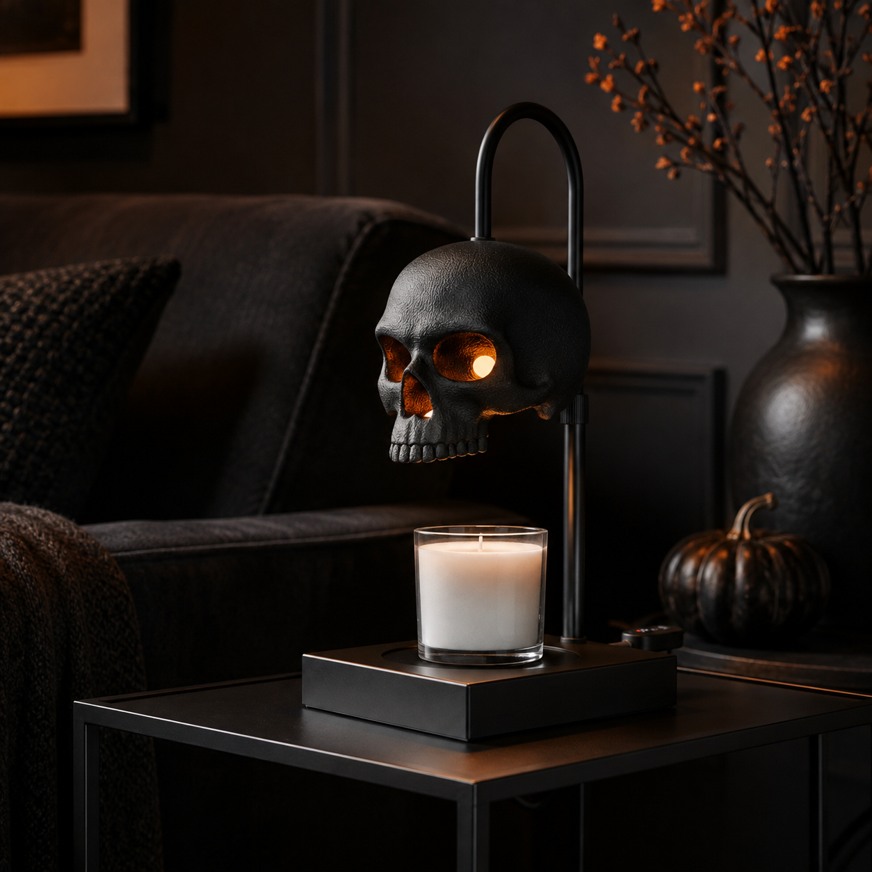 Skull Candle Warmer Lamp with Timer & Dimmer