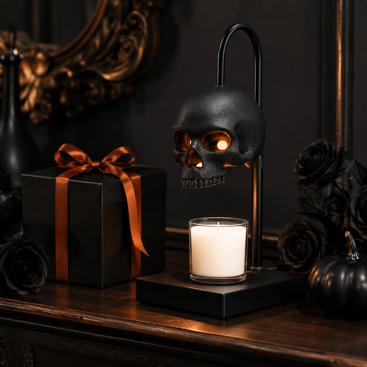 Skull Candle Warmer Lamp with Timer & Dimmer