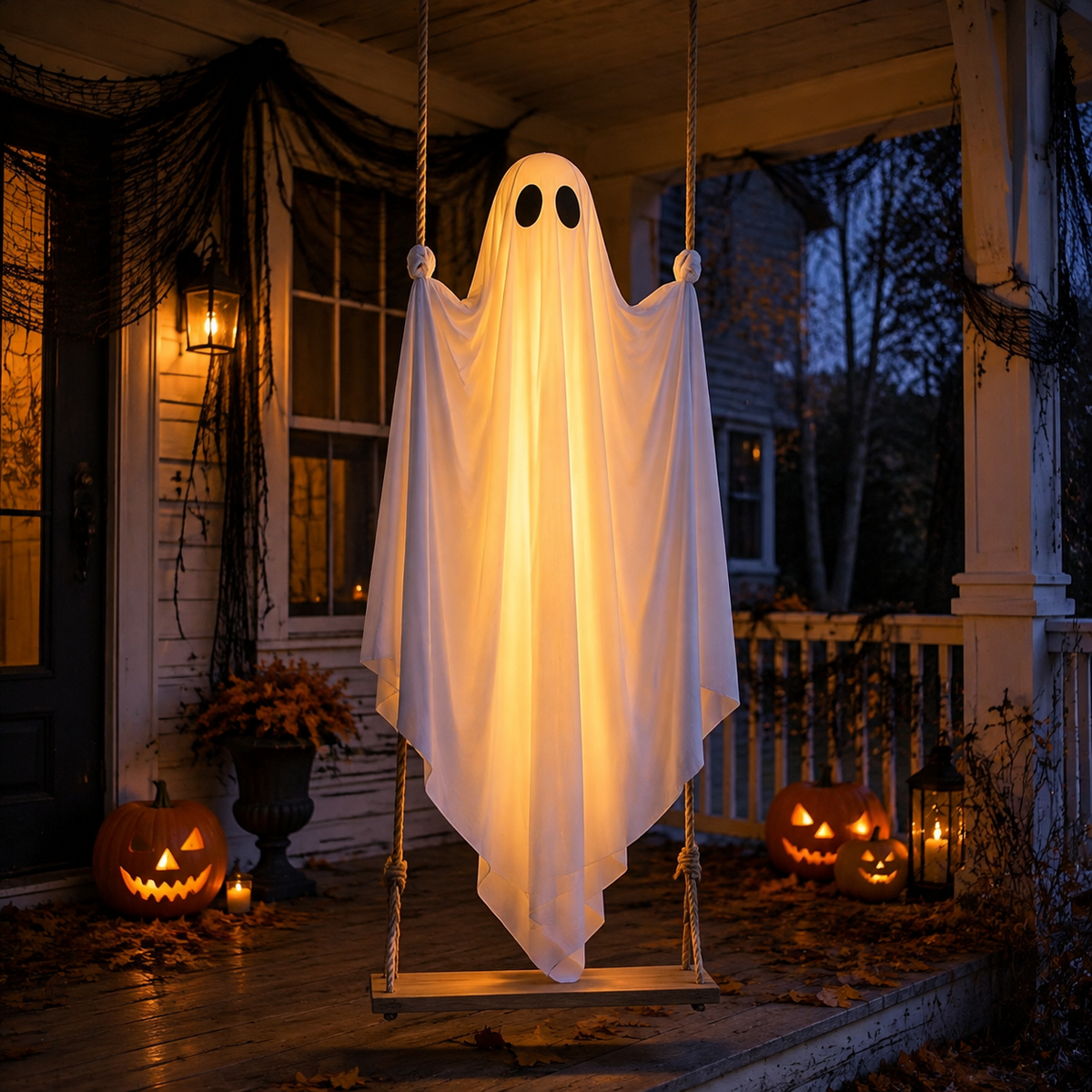 6FT Light-Up Hanging Ghost Swing with Remote