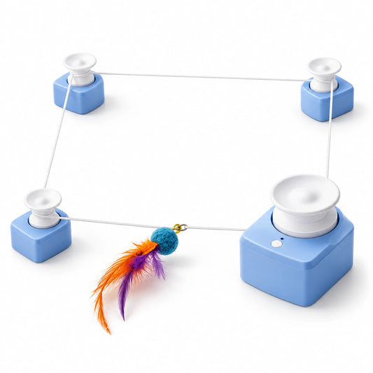 NovaRowan blue and white automatic cat chase toy - main