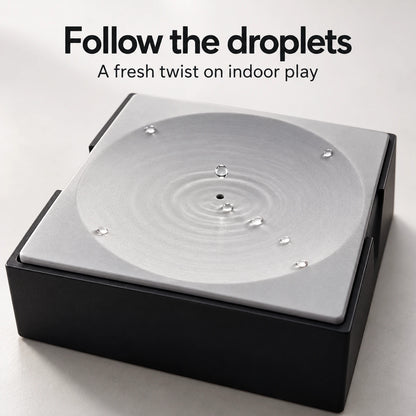 Close view of droplets on the shallow play surface