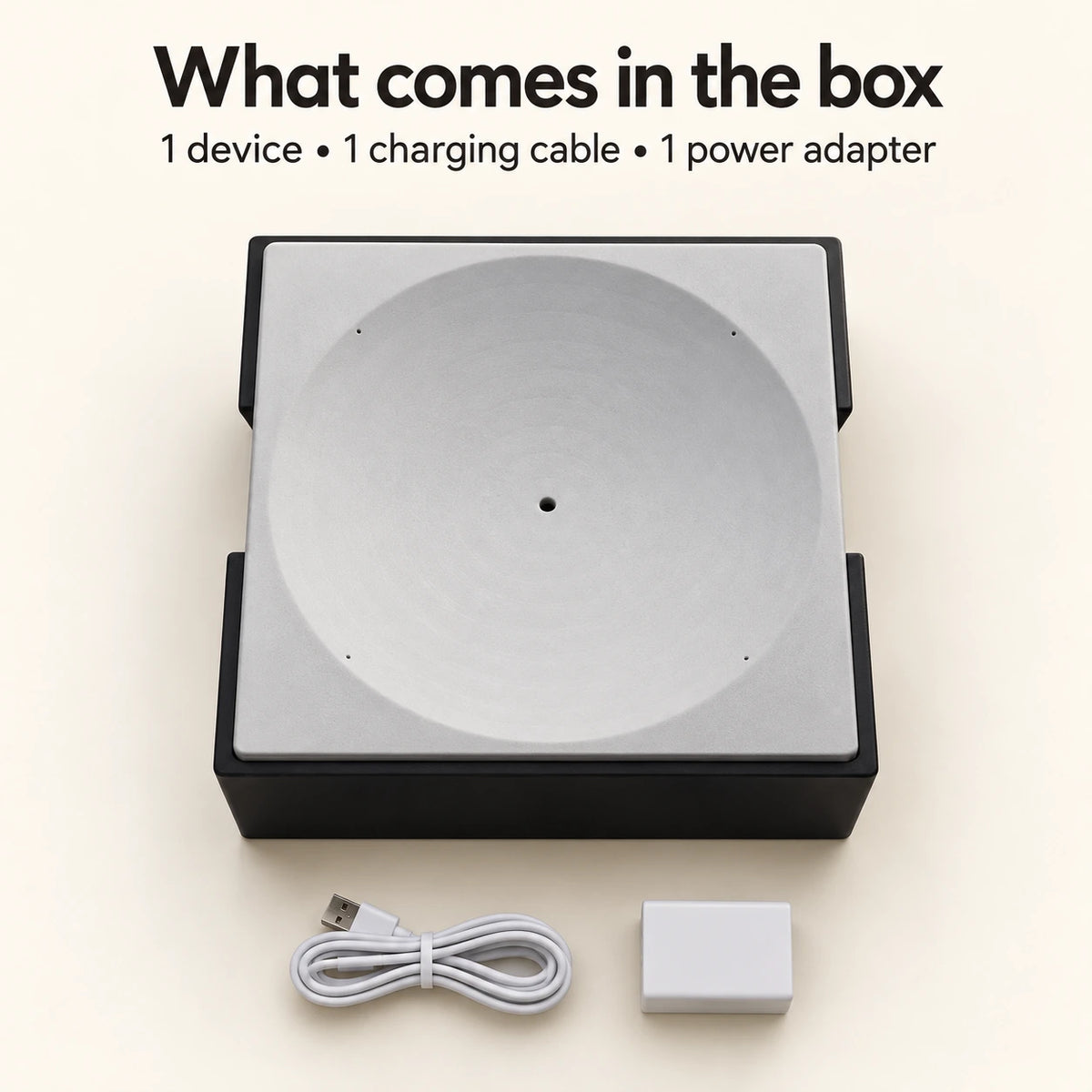 One device, one charging cable and one power adapter